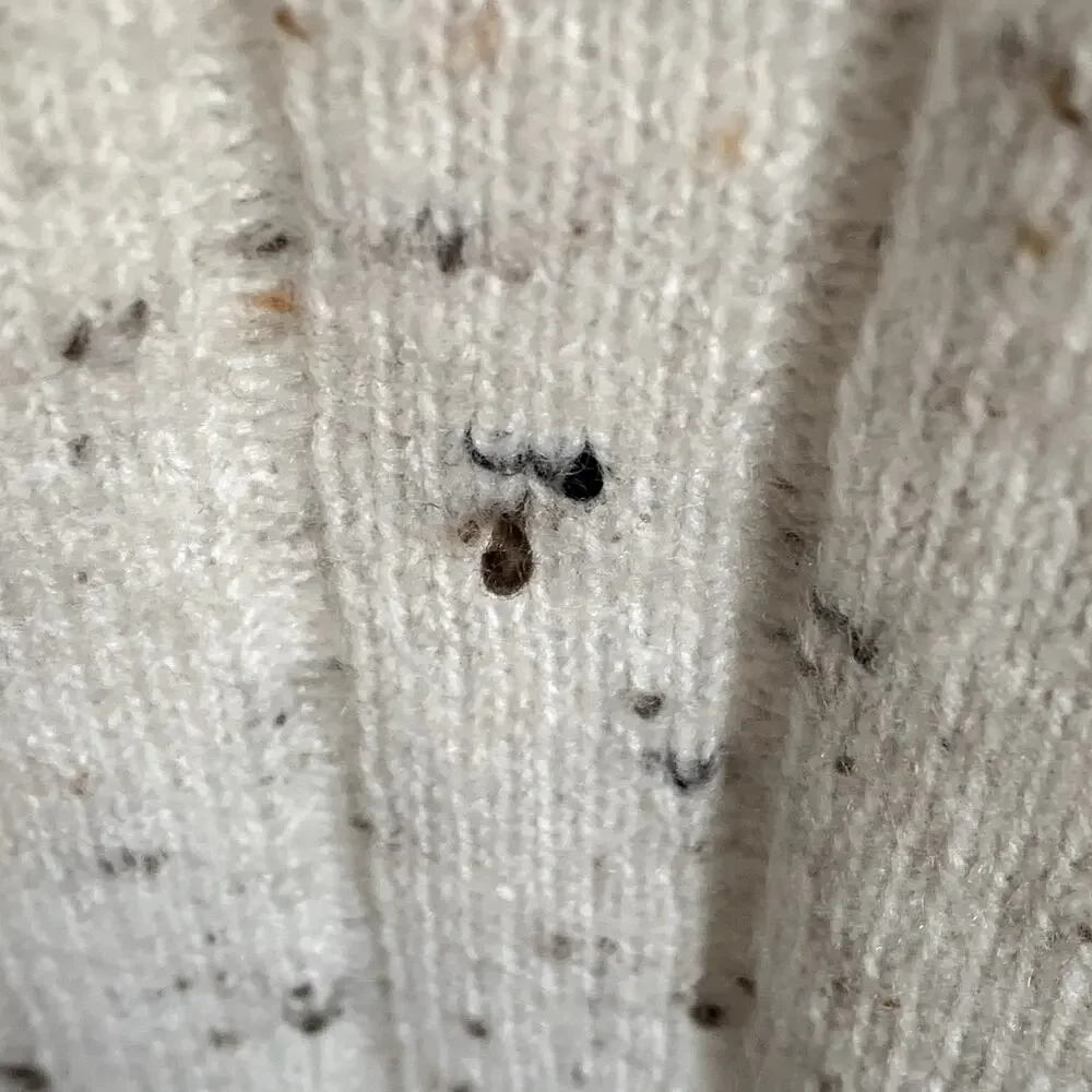 Madewell Donegal‎ Bowden Henley Wool Blend Sweater Coziest Yarn in Cream